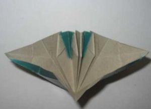 modré origami květiny30