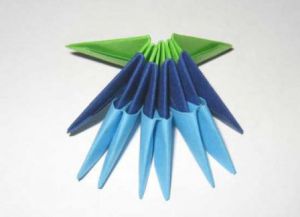 modré origami květiny master class 1