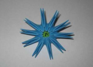 modré origami květiny mistrovská třída 3