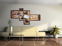 Modulární malby v interiéru obývacího pokoje 6