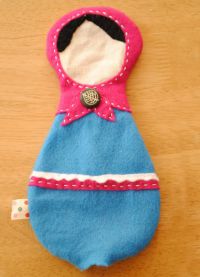 Руска кукла за гнездене, изработена от плат 18