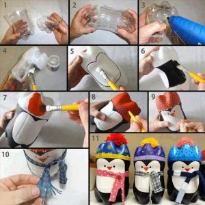 Noworoczne artykuły wykonane z plastikowych butelek