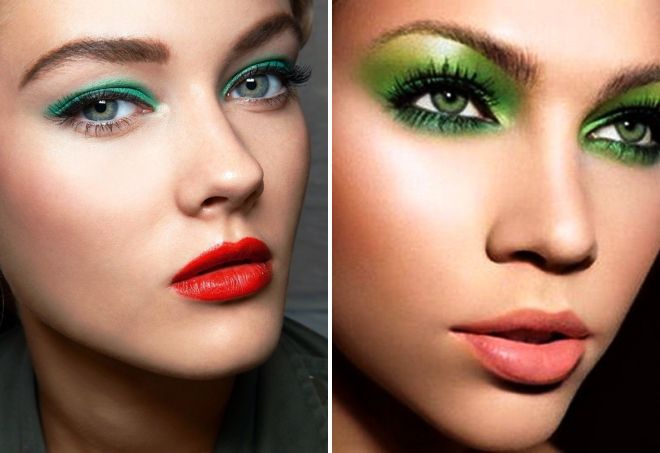 новогодний макияж для зеленых глаз