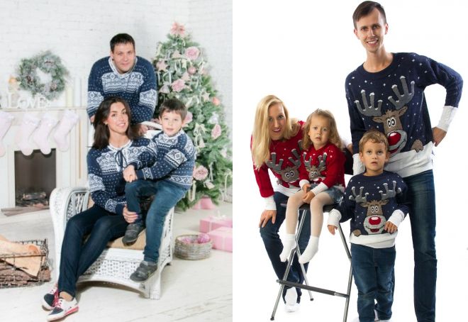 новогодние свитера для всей семьи