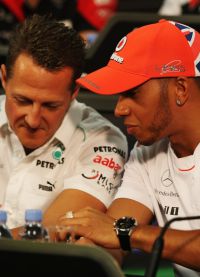 Хэмилтон и Шумахер на Гран-При 2012 в Монако