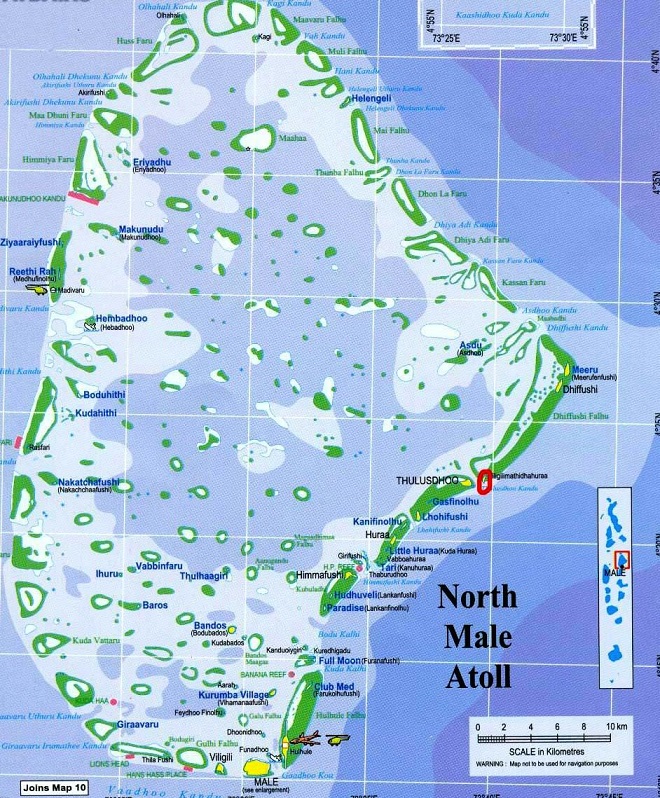 Карта атолла Северный Мале
