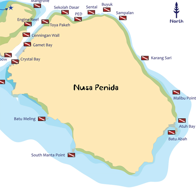 Нуса-Пенида - карта