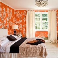 kolor pomarańczowy we wnętrzu sypialni 1