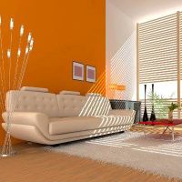 narančasta boja u interijeru dnevne sobe 2