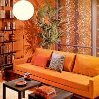 oranžová barva ve vnitřním prostoru obývacího pokoje 3