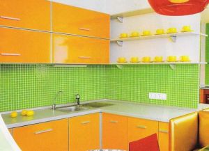 оранжева зелена кухня 3