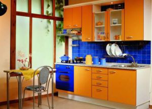 niebiesko-pomarańczowa kuchnia 2