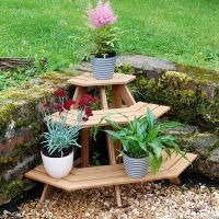 Outdoor drewniany stojak na kwiaty3