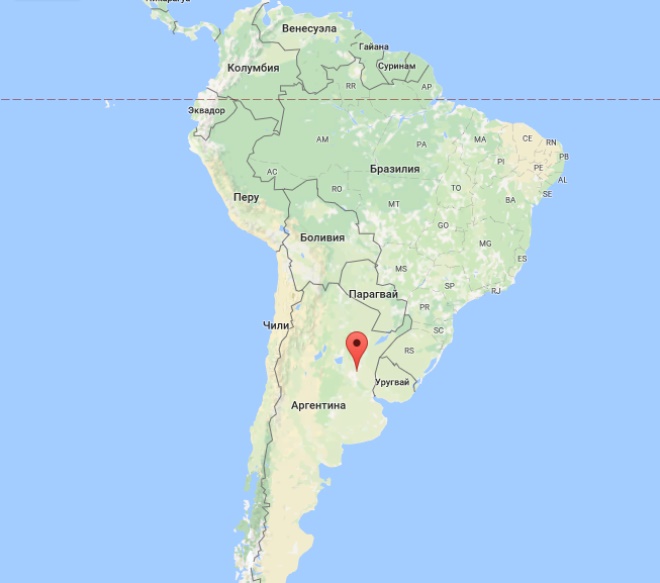 Парана на карте Южной Америки