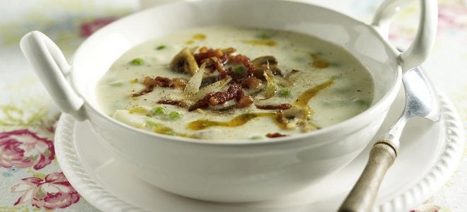 грахова супа с гъби и месо