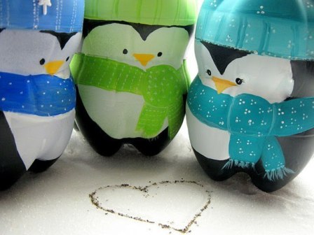 pingvini iz plastičnih steklenic 1