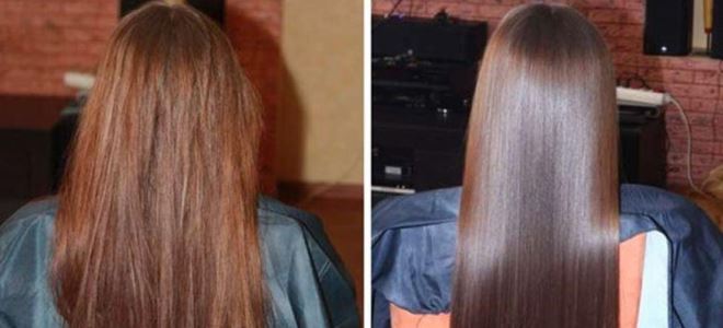 chemické vyrovnání vlasů před a po 3