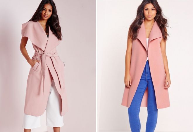 модное розовое пальто