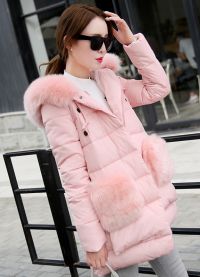 růžová bunda s kožešinou 9
