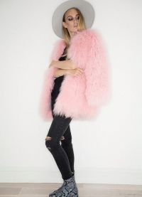 розово кожено палто2