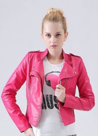 ružičasta kožna jakna 2