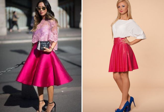 módní růžová sukně