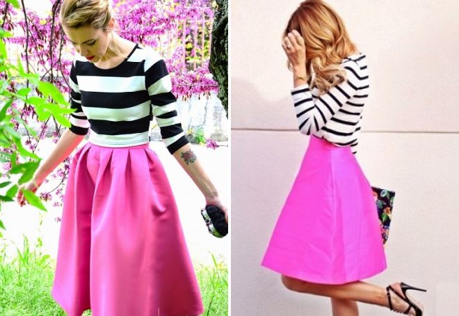 w co się ubrać różową spódniczkę