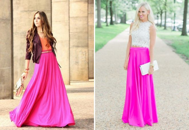 dlouhá růžová sukně