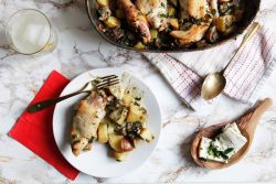 Ziemniak z kurczakiem, pieczarkami i serem w piecu - przepis