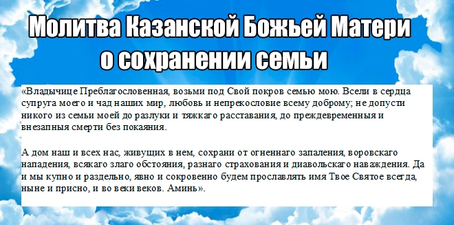Molitev Kazanske matere o ohranjanju družine