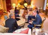 Встреча британских монархов и четы Обама