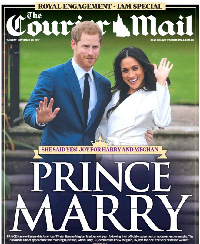 Принца Гарри и его невеста на первых полосах газет