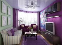 Vnitřní obývací pokoj v tónech lila 1