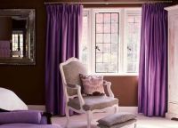 Lilacové záclony v interiéru 1