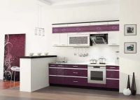 Интериорна кухня в лилави тонове2