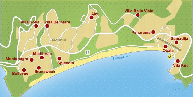 Карта курорта Рафаиловичи