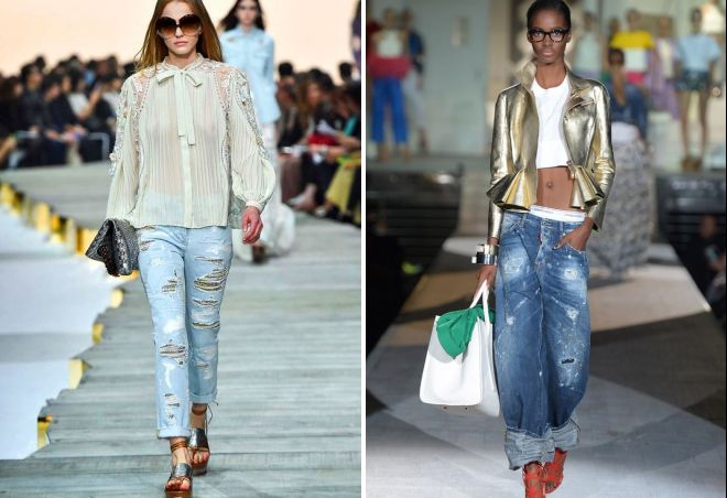 рваные джинсы в моде 2017