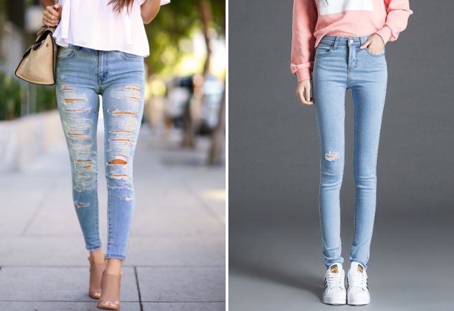 стильные рваные джинсы 2017