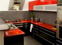 Червено-черна кухня 3