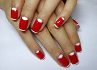 czerwony biały manicure19