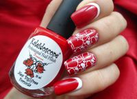 czerwony biały manicure10