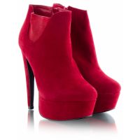 Červené kotníkové boty 5