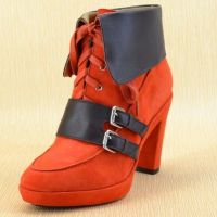 Červené kotníkové boty 8