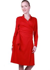 Červené šaty s dlouhými rukávy 1