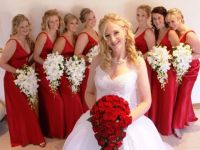rdeča obleka za družico za bridesmaid 1