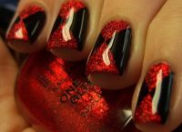 Czarno-czerwony manicure 9