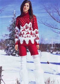 червен пуловер с елени14