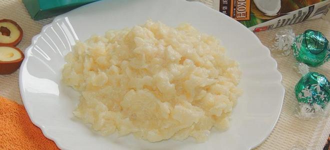 riža kaša na recept kokosovog mlijeka