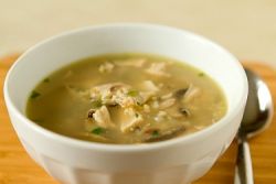 zupa ryżowa z grzybami