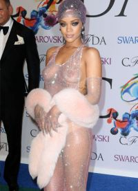 Rihanna v prozorni obleki 2014 2
